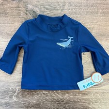 Carter  s Baby UPF 50 Long Sleeve Swim Rash Guard Navy Blue 3 Months NWT