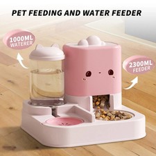 Cloud Shape Cat Ear Pet Bowl Double Feeder Food Water Dish Stand Dog Puppy Cute