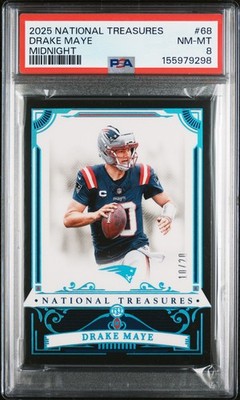 2025 NATIONAL TREASURES MIDNIGHT #68 DRAKE MAYE 10/20 PSA 8
