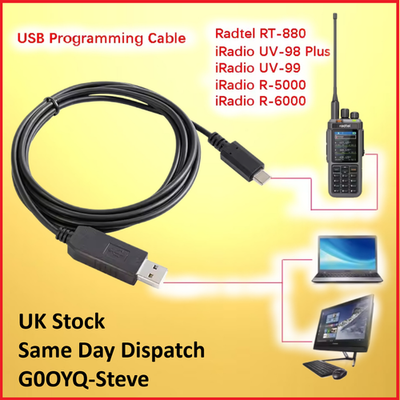 USB Programming Cable for Radtel RT880 G RT-817A iRadio UV-98 Plus