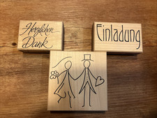3 Holzstempel Hochzeit + Einladung + Herzlichen Dank - von Butterer