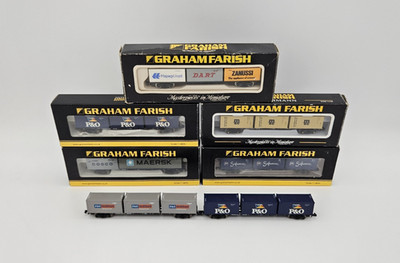 Graham Farish Spur N 63ft Intermodal Wagons P&O MSC Maersk 373-454 373-457
