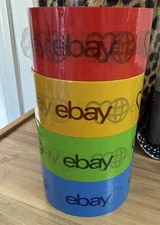 4 Rolls eBay Branded Packing Shipping Tape 2" x 75 Yards Red Blue Yellow Green