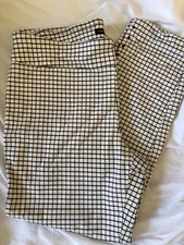 Counterparts Capri Pant Womens Large Luxe Stretch Rayon Blend Black White Square