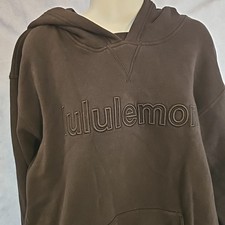 Lululemon Women's Size 12 All Yours Graphic Fleece Black Hoodie Sweater