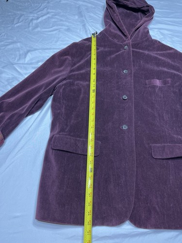 Gigli Women’s Blazer Purple Velvet Lined Hood Lg Vtg 90’s Jacket Italian - Picture 6 of 11