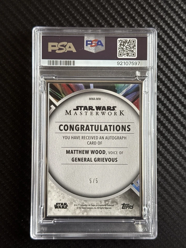 2022 Topps Star Wars Masterwork General Grievous Matthew Wood Auto 5/5 - Image 2 of 2