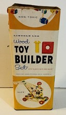 Vtg. 1960s Lincoln Log Wood 'Toy Builder' Set  CONTAINER ONLY 