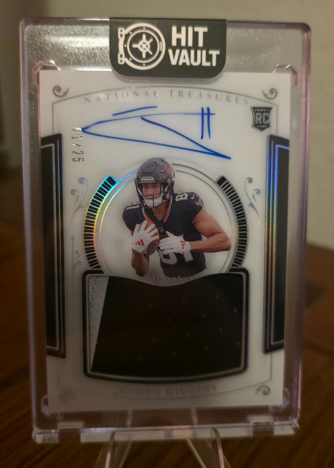 Jayden Higgins 2025 Panini National Treasures RPA 01/25 Holo Silver