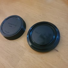 Genuine Olympus OM Mount Rear Lens Cap and Camera Plug Cap