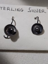 Vintage Antique 925 Silver Sombrero Earrings ...
