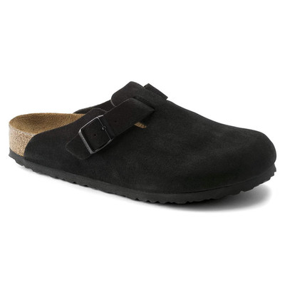 Birkenstock Boston Suede Leather Soft Footbed Unisex Shoes-Taupe/Mocha/Black
