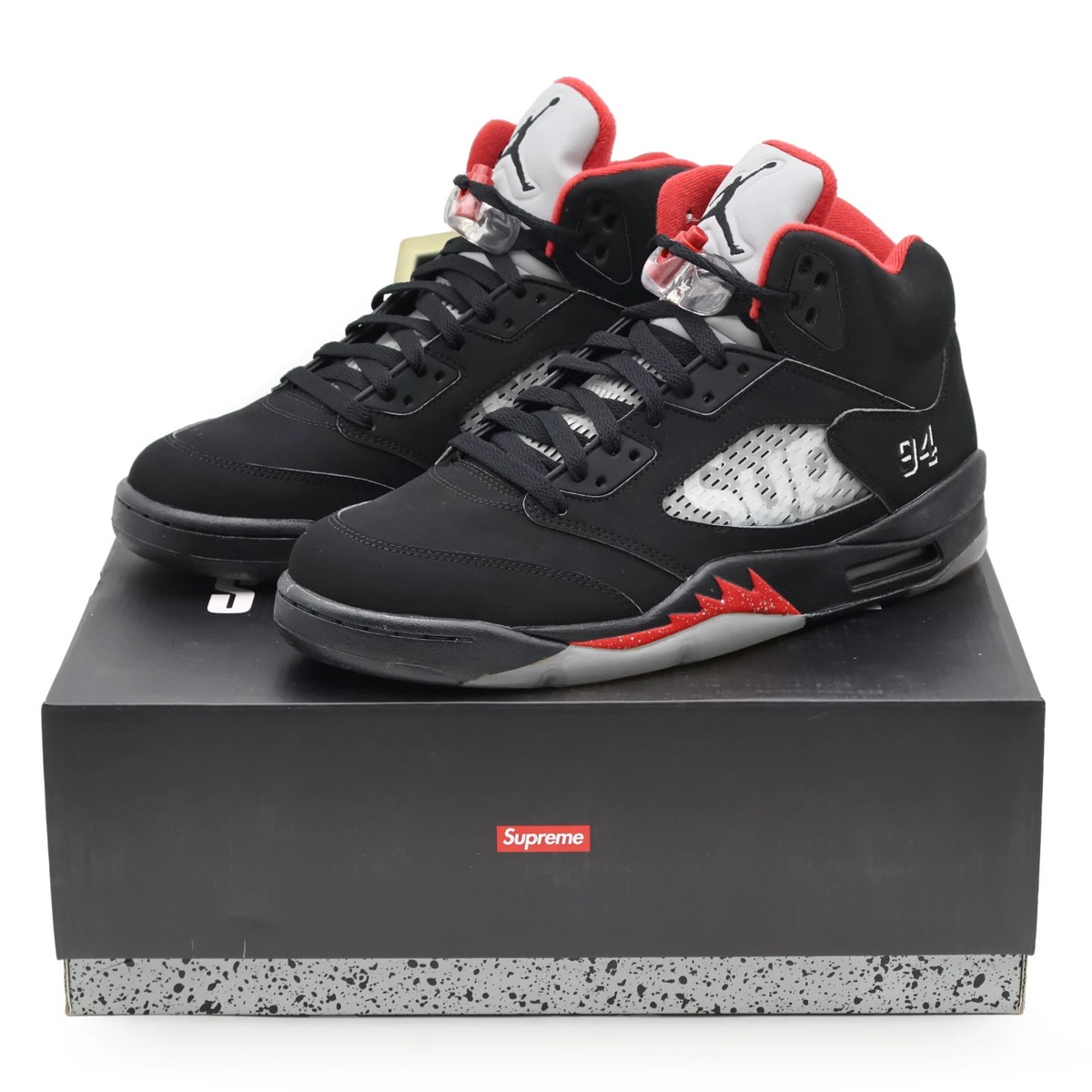 Size 10.5 - Supreme x Air Jordan 5 Retro Black for sale online | eBay