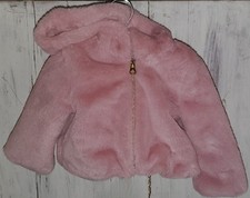 OshKosh B'Gosh Fluffy Jacket Coat Hood Size 12 months 6-12 W25