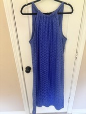A New Day Target Women’s Dress Sleeveless Halter Crochet Blue Midi Size XXL NWT