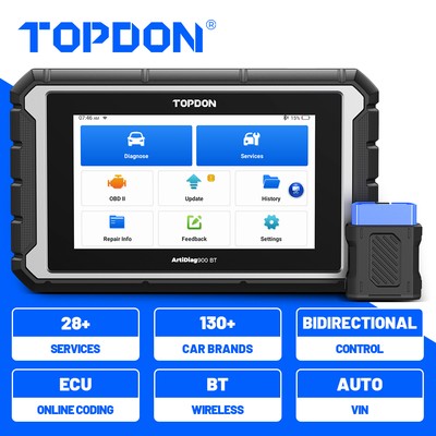 DIY! TOPDON ArtiDiag 900BT Scanner Full System Diagnostic Tool ECU Coding AD600S