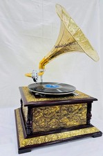 Grammofono HMV vintage perfettamente funzionante fonografo win-up giradischi