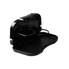 Car Cup Holder Tray, Foldable Detachable Car Headrest Backseat Organizer, Black