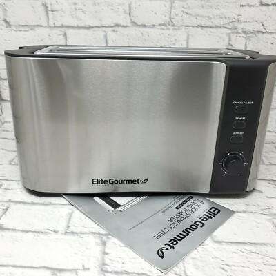 Elite Gourmet ECT-3100 Long Slot Toaster, Reheat, Toast Settings