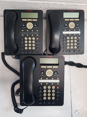 xRestposten 3x Avaya 1608 IP-Telefon - schwarz - mit Sockel -