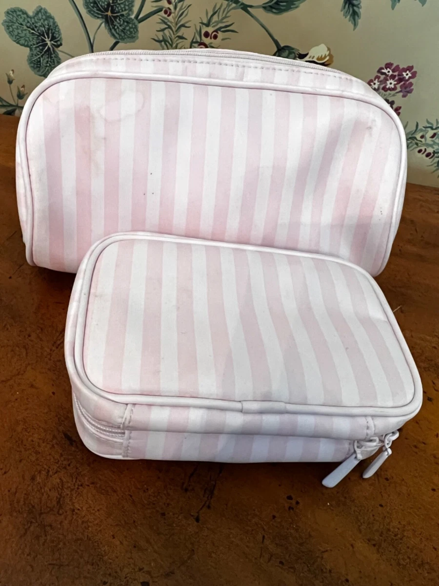 Victoria's Secret pink striped Makeup Bag