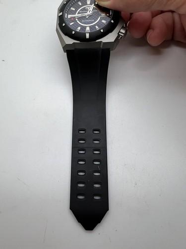 TechnoMarine 508002 RoyalMarine P1 Auto Titanium Black Rubber Watch Runs D5 - Picture 9 of 18
