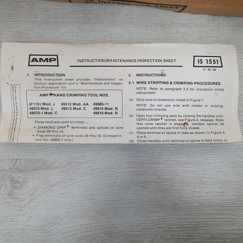 AMP 49513 MOD Z Hand Crimping Tool DG 16-14 - S94 - Picture 6 of 8
