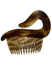 Vintage Celluloid Large Tortoise Shell Hair Comb Swirl