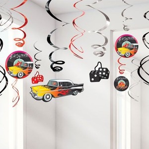 Fifties Classic 1950s Hanging Swirl Decorations 50s Rock N Roll