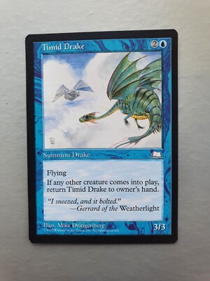 Timid Drake, MTG Weatherlight (1997) Common Blue Creature NM