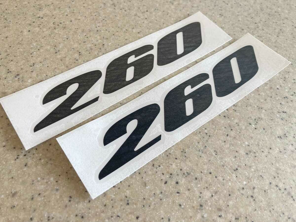 Sea Ray 260 Vintage Boat Model Number Decals Black 2-Pak FREE SHIP