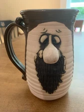 Funny Face 3D Hand Crafted Pottery Character Mug Cross Eyed