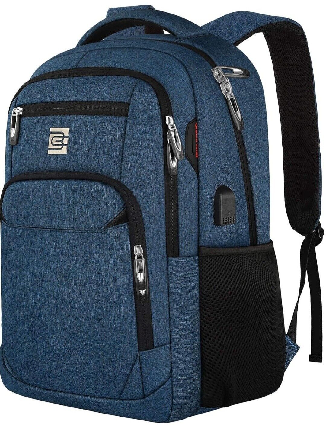 Bruno Cavalli Laptop Bag USB Charging Backpack, 15.6 Inch Laptop, Black
