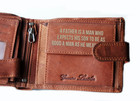 Personalised ANY Message Engraved Tan Leather Wallet RFID Birthday Mens Gift