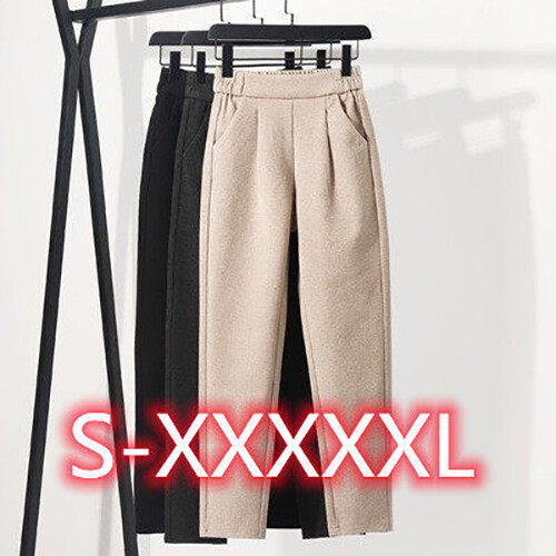 Pantalones Coreanos Mujer Cintura Elástica Harén Pantalones Informales Holgados S-5XL | eBay