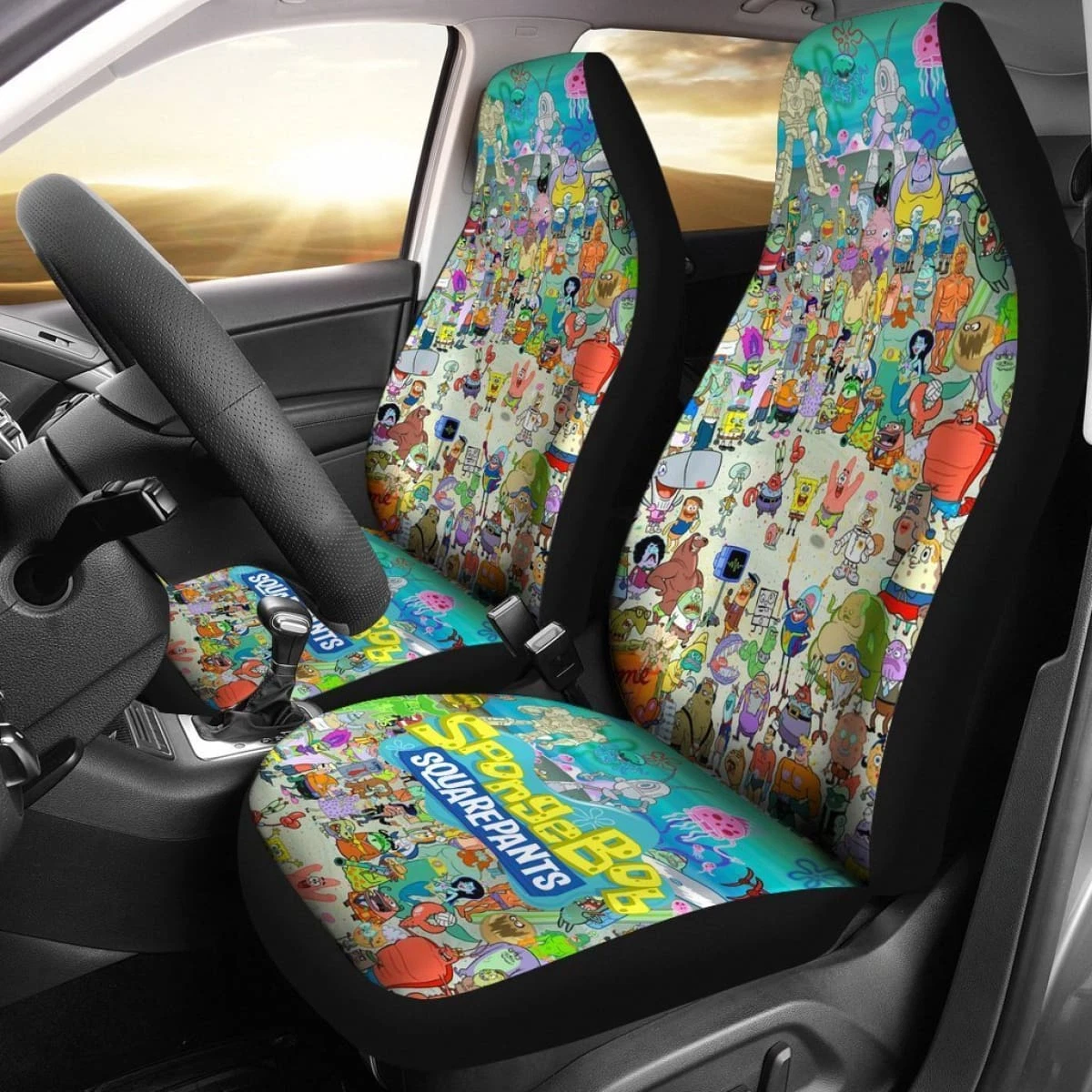 Full Character Spongebob Car Seat Covers For Fans