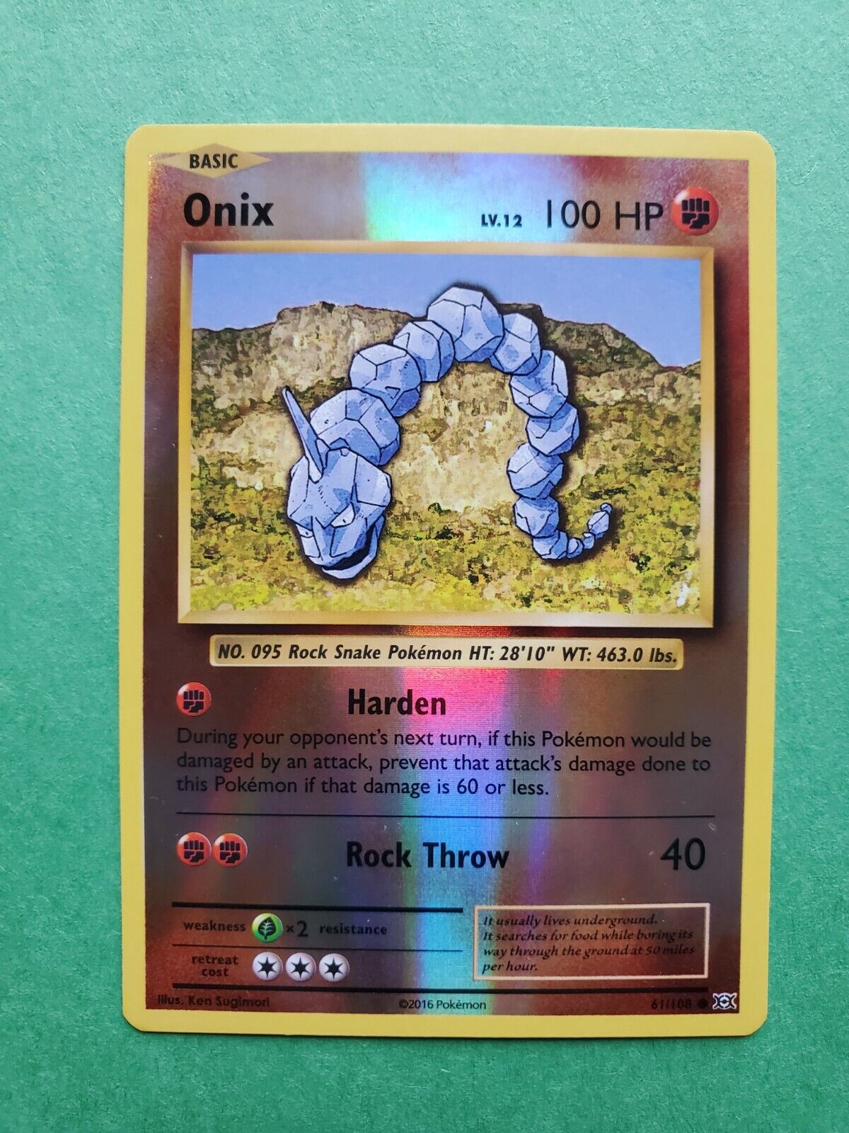 Pokemon Onix (61/108) 2016 XY Evolutions - MINT PSA GRADED 9