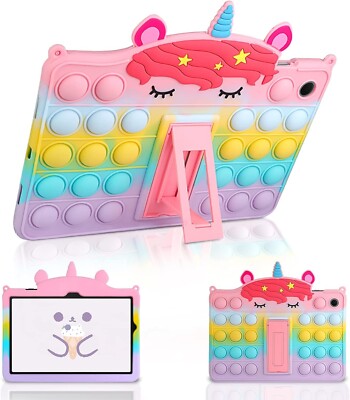 Kinder Schutzhülle Case kompatibel mit Samsung Tab A8 10.5'', Push Pop Bubble