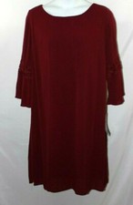 Avenue Red Burgundy Dress Crochet 3/4 Sleeves Boho NWT Plus Size 20