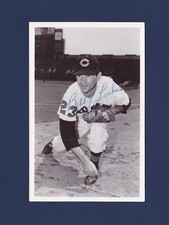 Bobby Locke signed Cleveland Indians vintage team issued baseball postcard