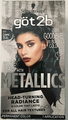 Got2b Metallic Permanent Hair Color, M75 Cosmic Teal 1 Application