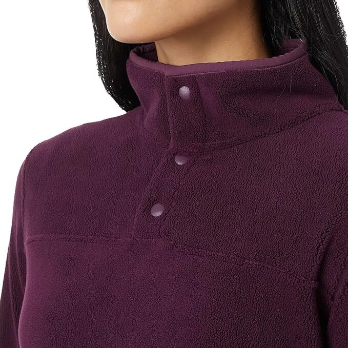 NWT 32 Degrees Women Midweight Snap Arctic Fleece Port Grape Sz S $70 L280