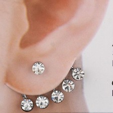 Ear Cuff Earring Round Luxury Crystal Rhinestone Gem *NEW*