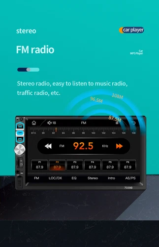 Android Car Stereo Radio Bluetooth Touch Screen For FM Player Auto Apple Carplay - Bild 14 von 22