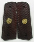 New, Wood Checkered Grips for Colt 1911 Compact, Officer