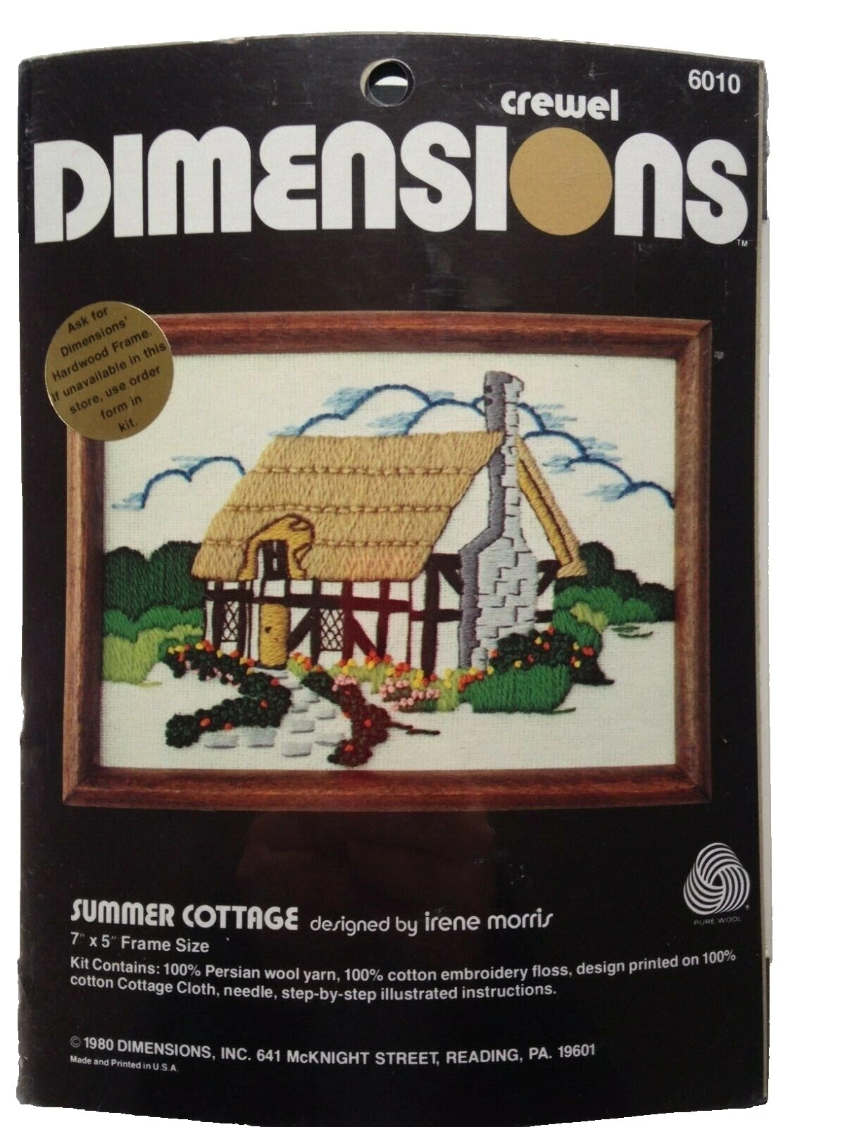 Dimensions Bordado crewel Casa e Jardim