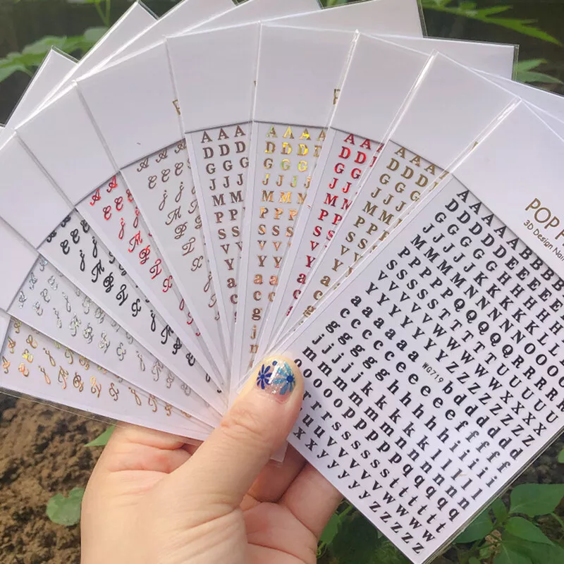 English Alphabet Nail Stickers Multi Color English Alphabet Nail