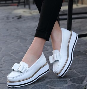 white platform loafers women's
