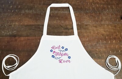 Best Mom Ever Apron Embroidered Kitchen Cooking Mother's Day Gift