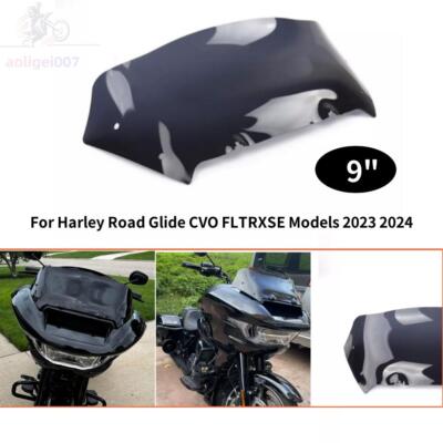 9'' Dark Smoke Flare Windshield Fit for 2023 2024 Harley Road Glide Models